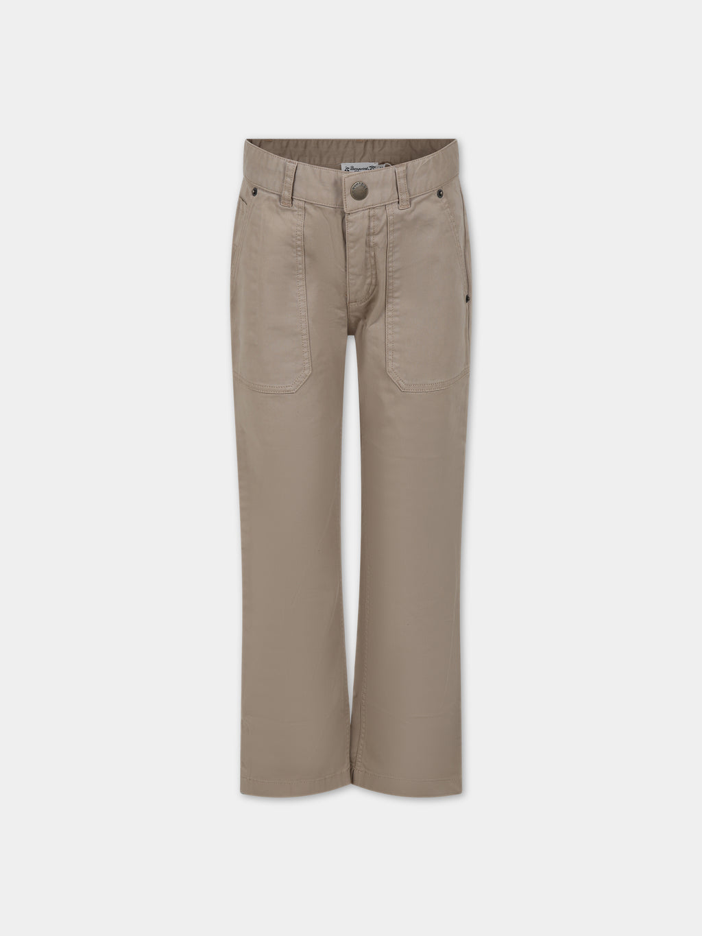Brown trousers for boy with logo